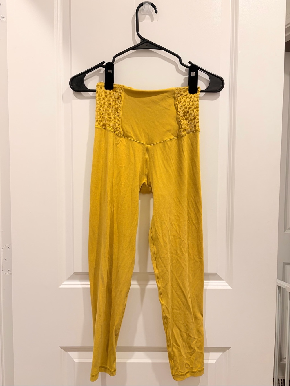 aerie Bright Yellow Smocked High-Waist Leggings